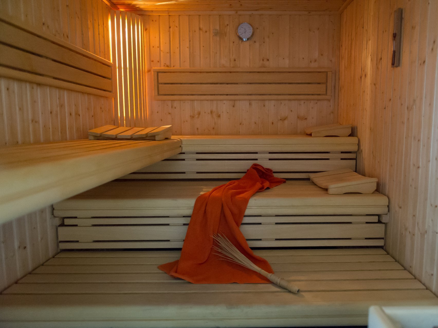 Sauna-Aufnahme: die Sauna ist leer